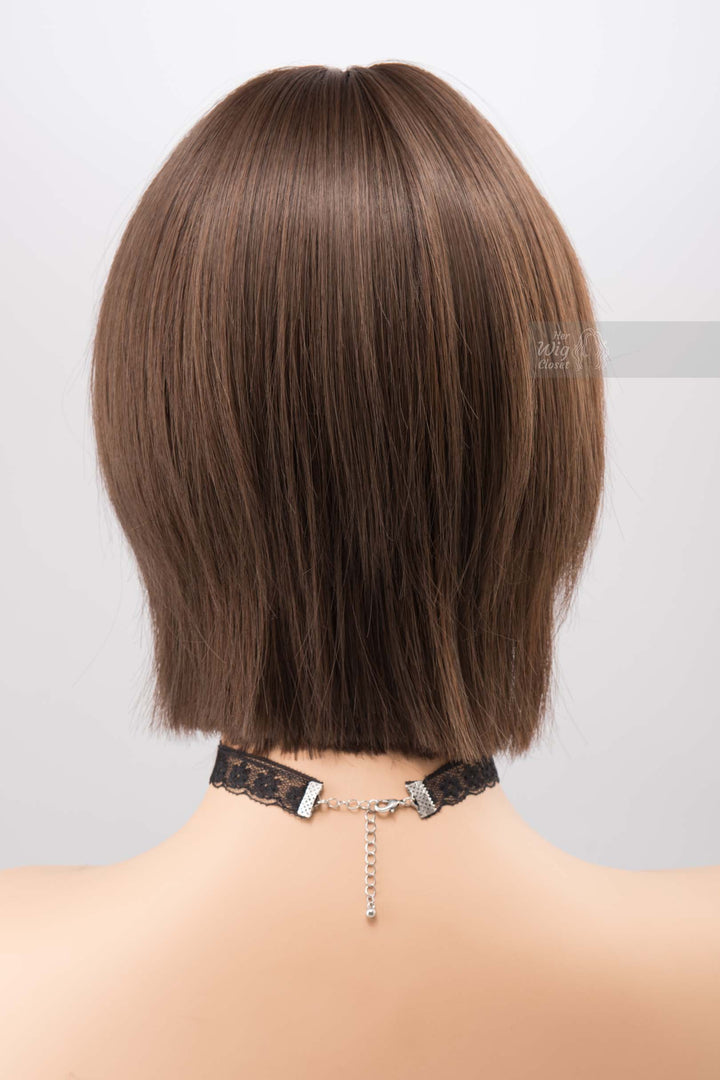 Brunette Short Pixie Cut Dark Brown Wig with Bangs Mina