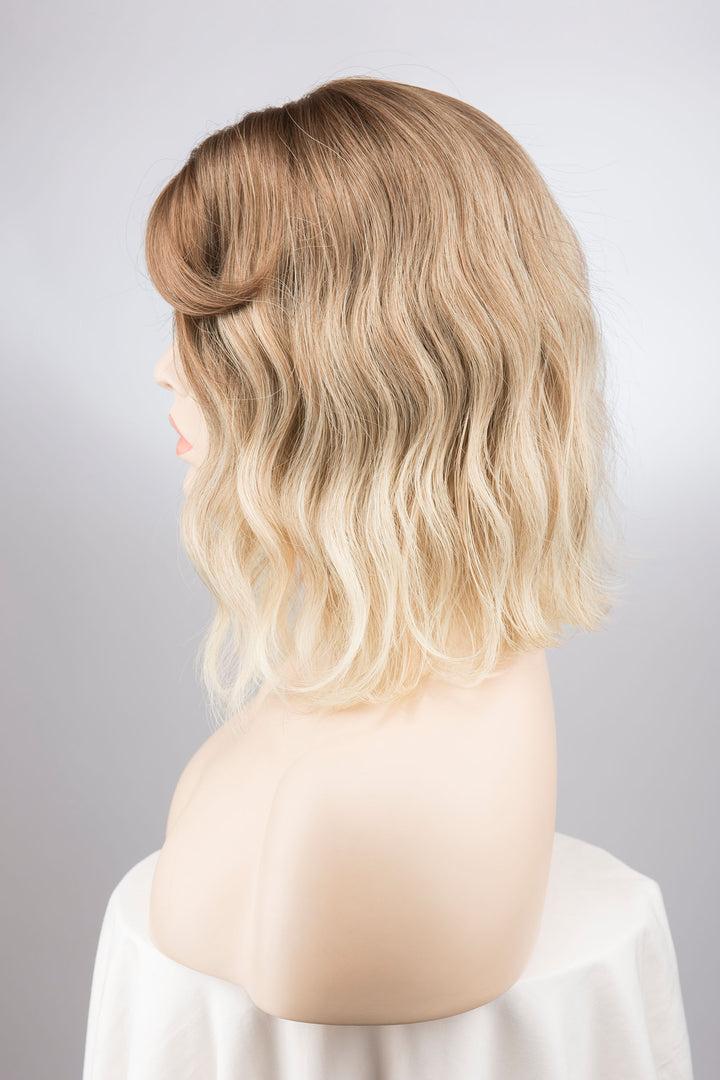 Ash Blonde Ombre Wavy Wig with Bangs Mira