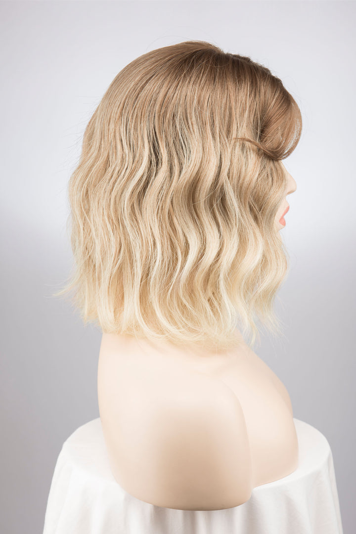 Ash Blonde Ombre Wavy Wig with Bangs Mira