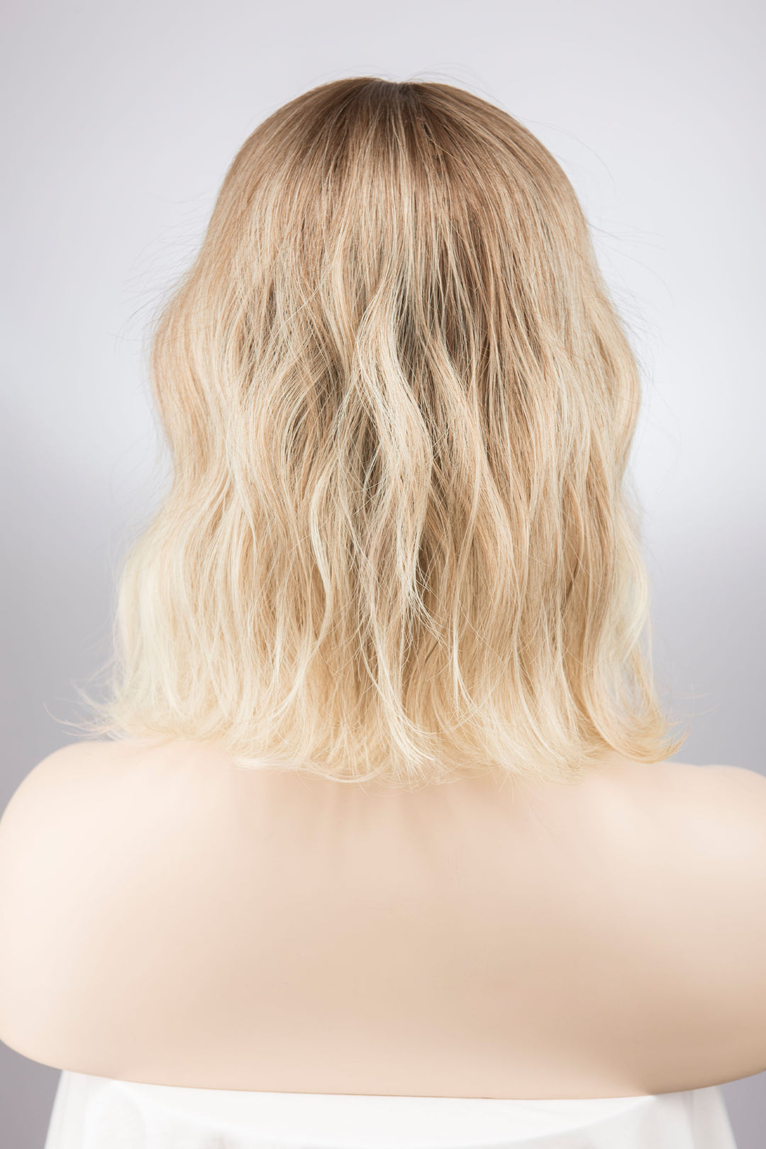 Ash Blonde Ombre Wavy Wig with Bangs Mira
