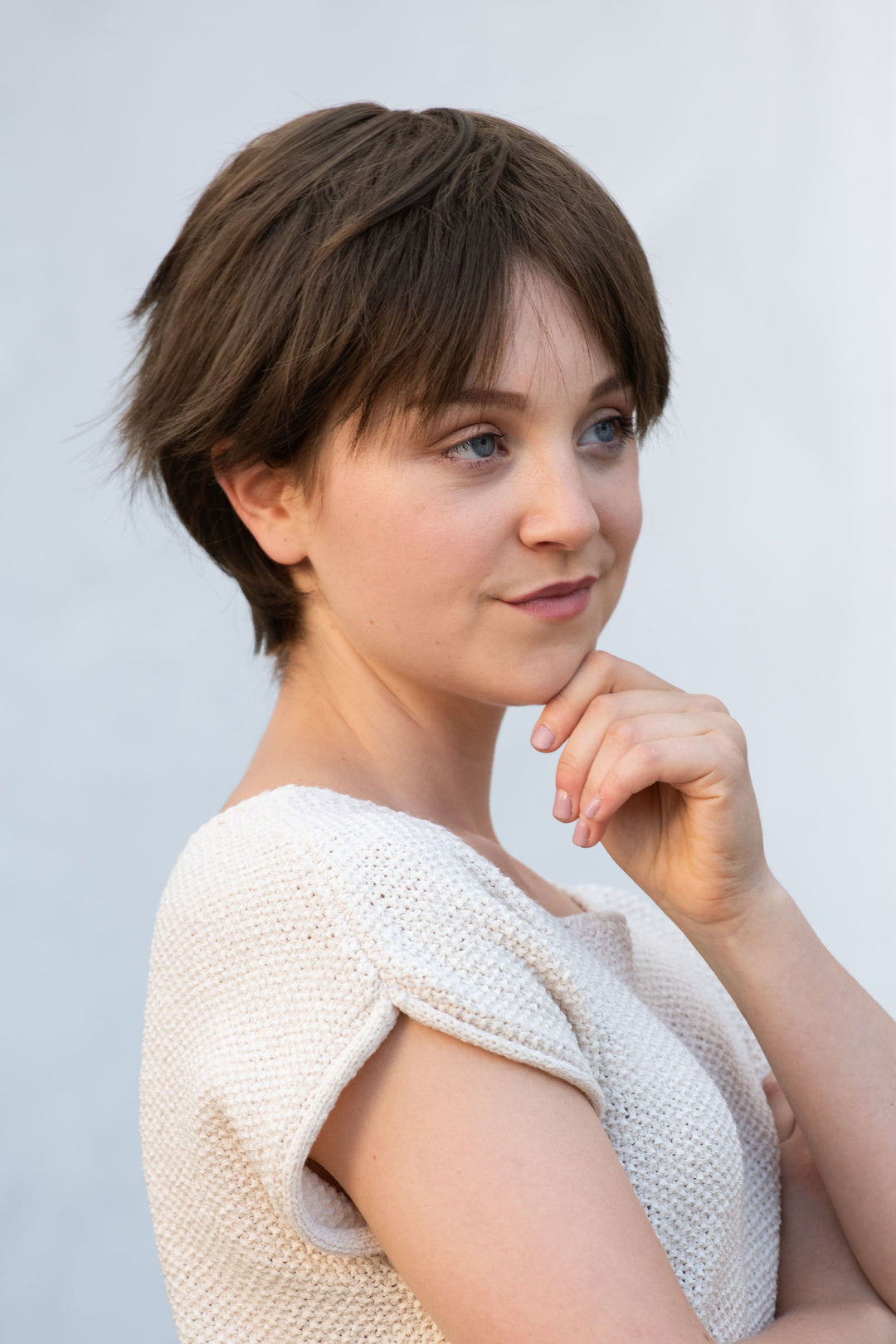 Natural Brown Pixie Cut Synthetic Wig with Bangs Miriam