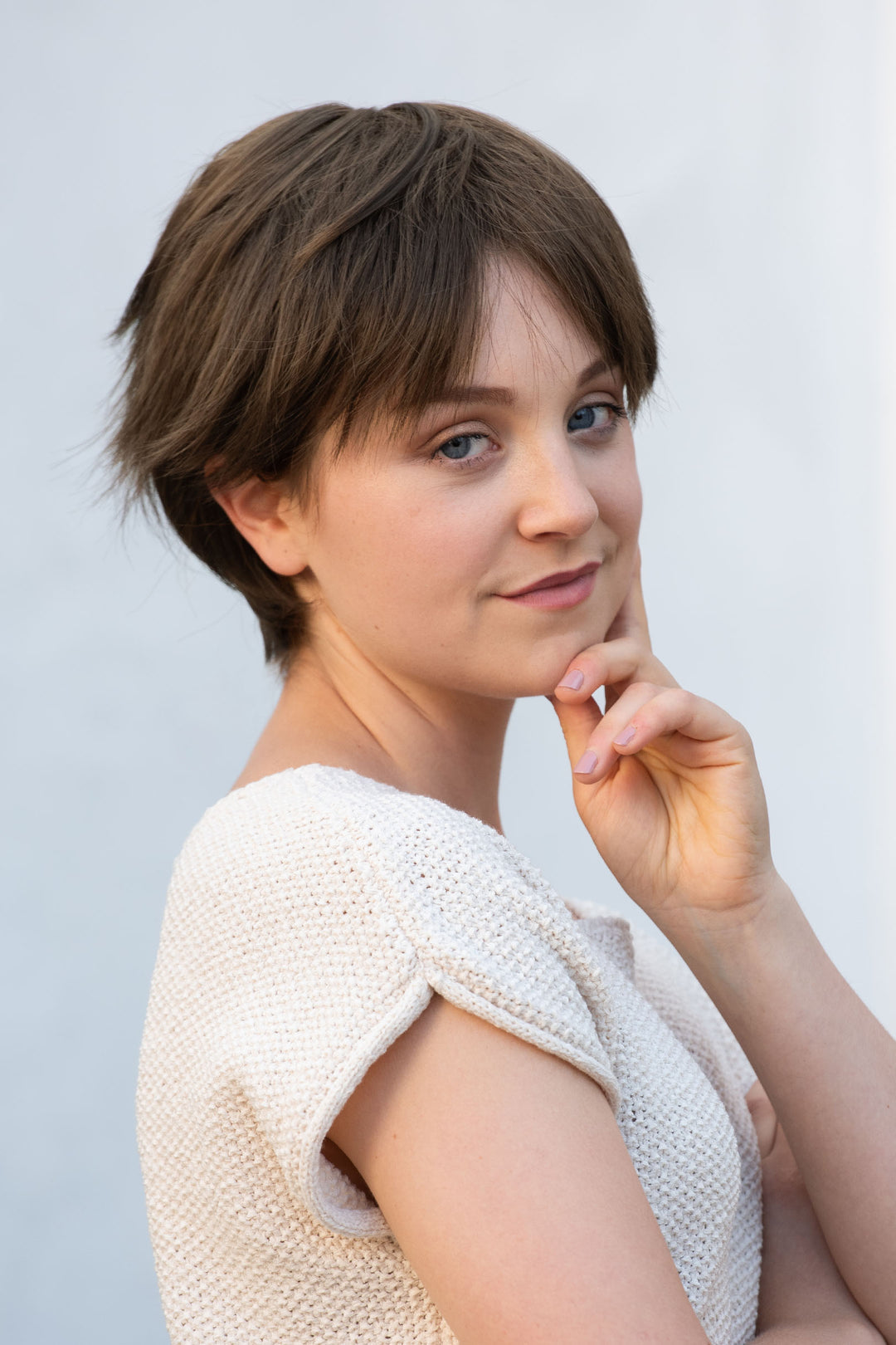 Natural Brown Pixie Cut Synthetic Wig with Bangs Miriam
