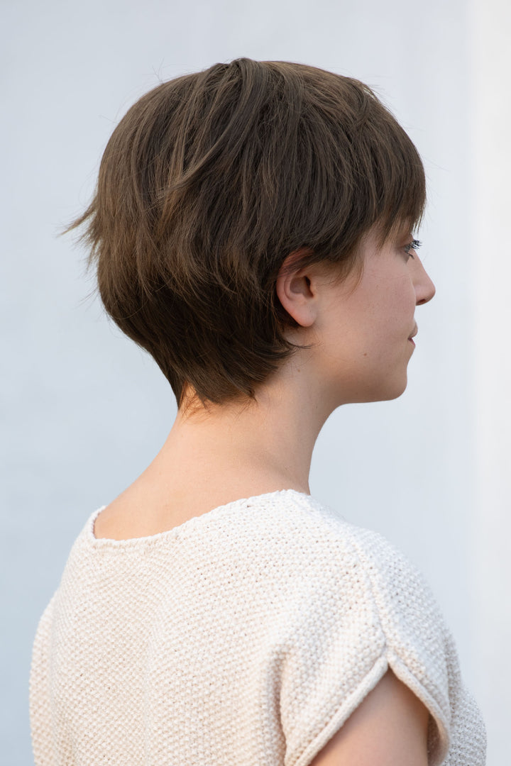 Natural Brown Pixie Cut Synthetic Wig with Bangs Miriam