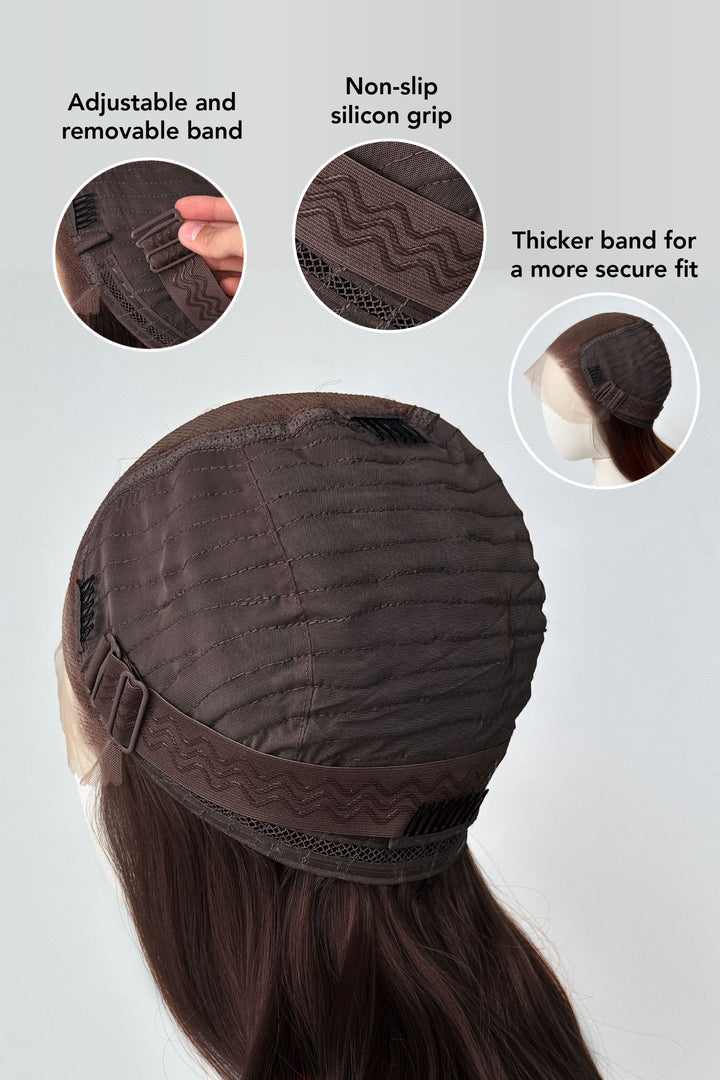 Chocolate Brown Curly Lace Top Synthetic Wig Monica