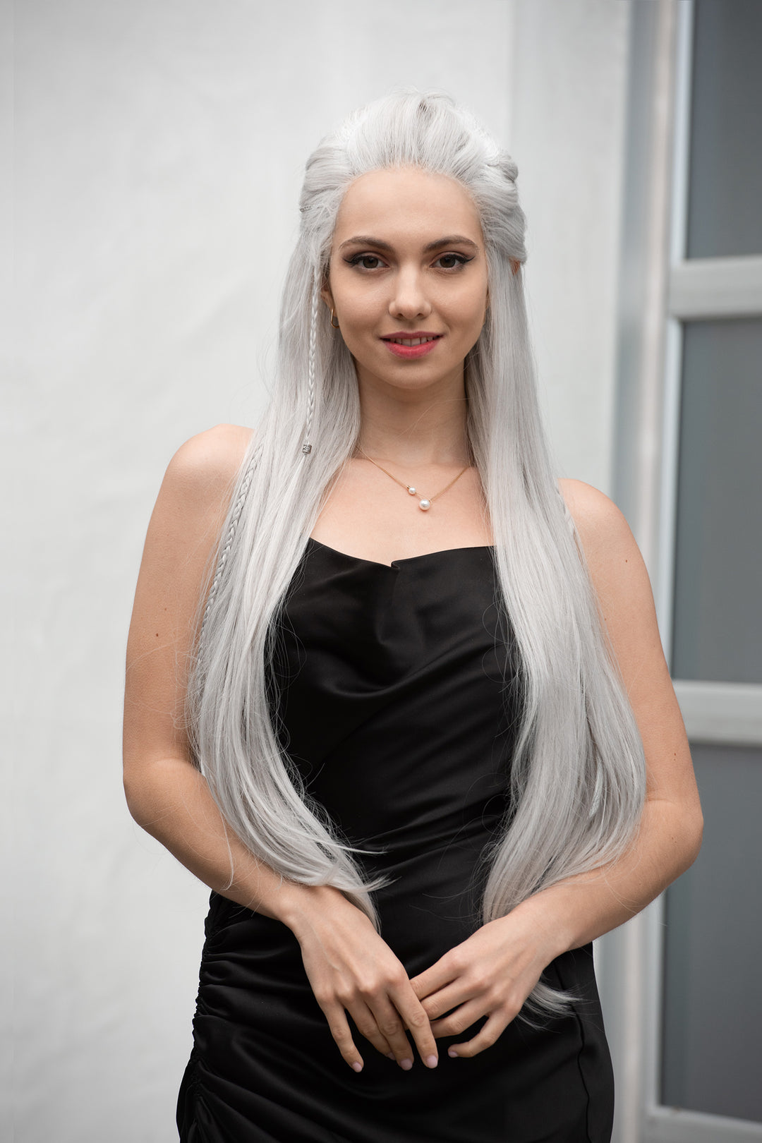 Pearl White Wig Icy Silver Wig White Silver Drag Wig White Blonde Wig White Cosplay Lace Front Wig White Drag Queen Wig Odella