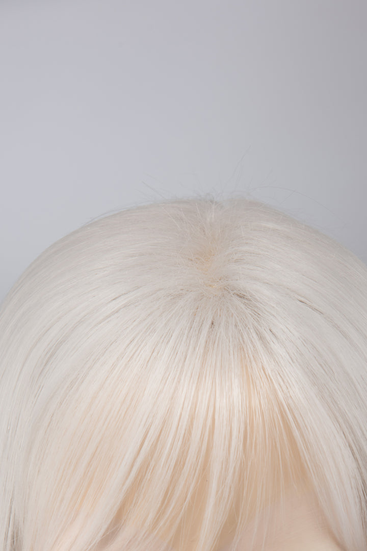 Ash Grey Middle Part Straight Short Bob Wig with Bangs Odessa