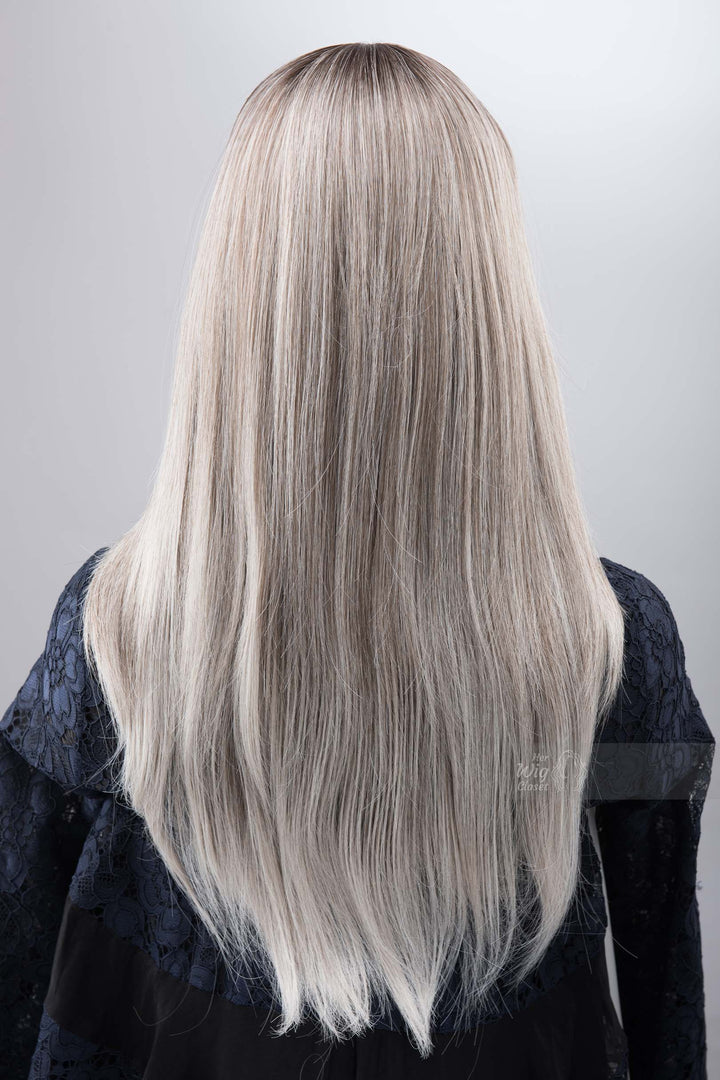 Salt and Pepper Wig with Bang Ombre Silver Grey Wig Multi Gray Balayage Long Wig Side Curtain Bangs Cosplay Wig Party Hair Loss Wig ODILE