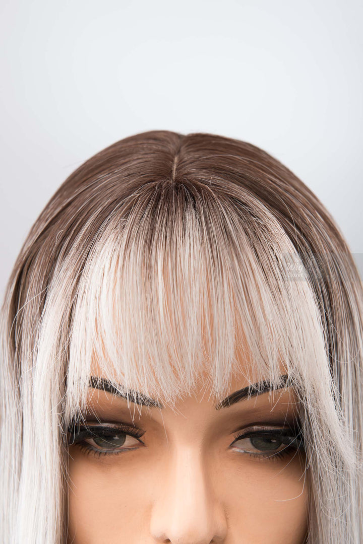Salt and Pepper Wig with Bangs Long Ombre Grey Wig Silver Gray Balayage Wig Cosplay Wig Party Hair Loss Wig Her Wig Closet Olena