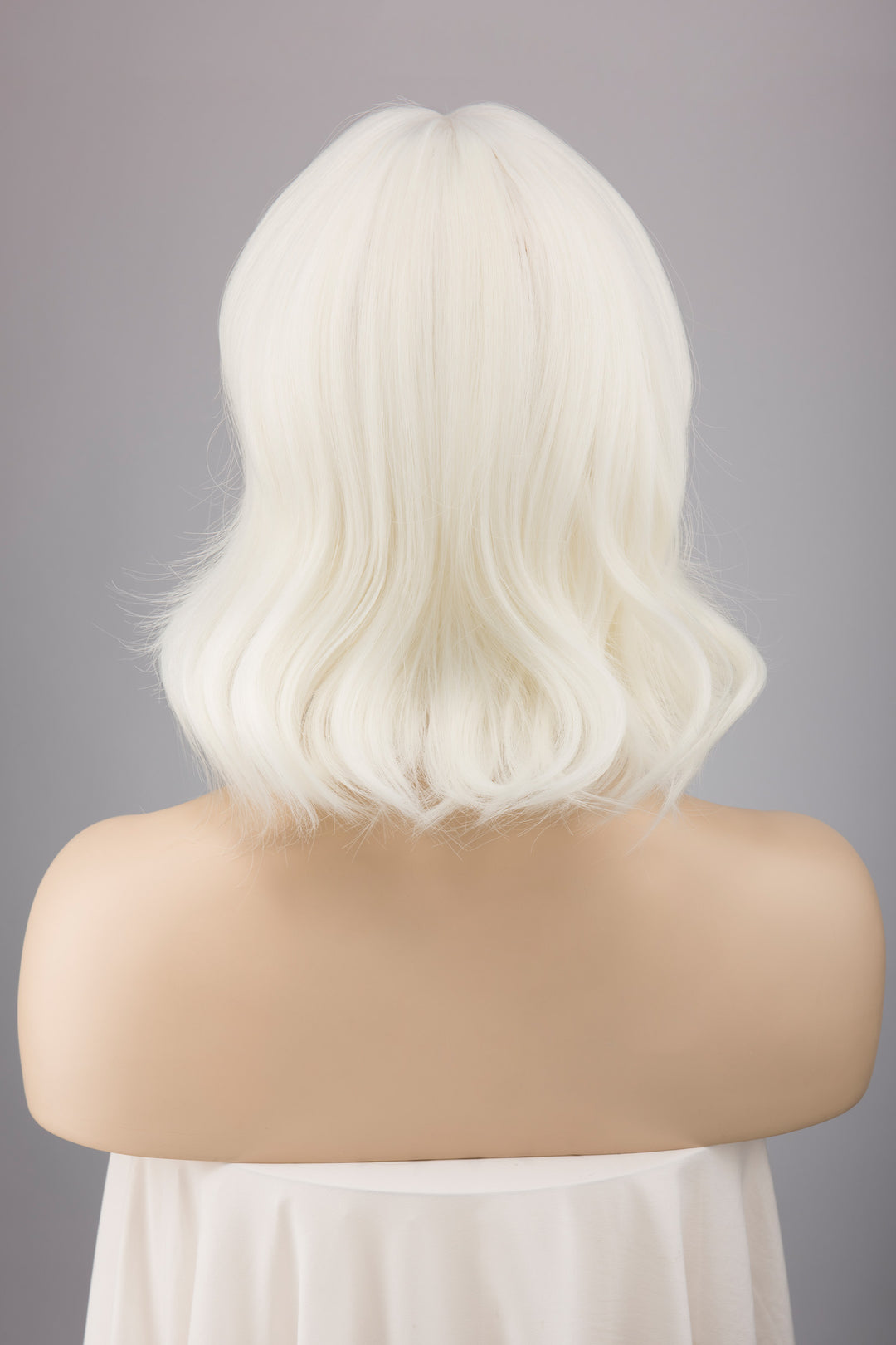 Icy Blonde Short Wavy Wig with Bangs Olga