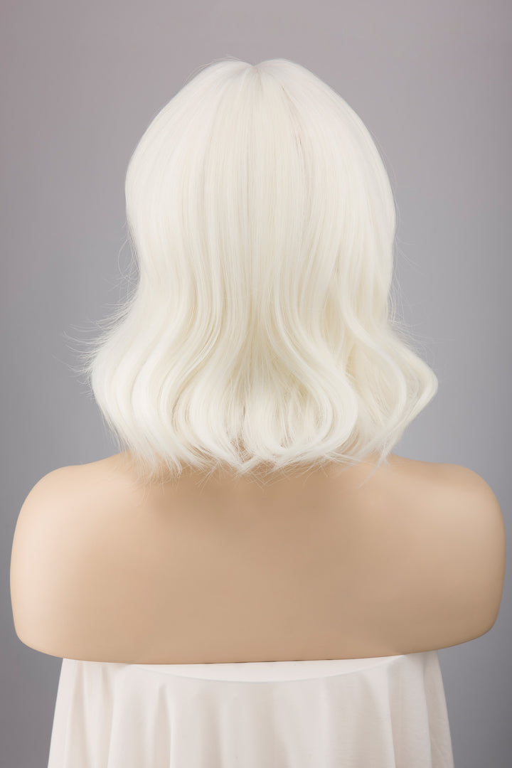 Icy Blonde Short Wavy Wig with Bangs Olga