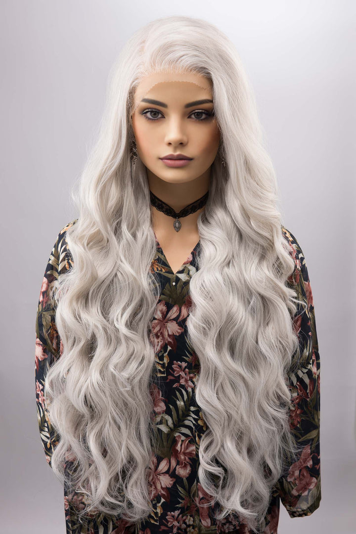 Pearl White Wig Silver Gray Lace Front Wig 13" X 4" Large Base Lace Top Wig Daenerys Lace Wig Rhaenyra Blonde Wig Her Wig Closet Orla
