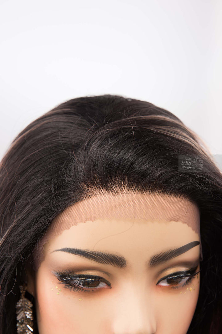 Ombre Peach Pink Wig Blush Pink Lace Front Wig with Dark Roots Free Part Lace Front Wig for Hair Loss Cosplay Wig Party Hair Posey