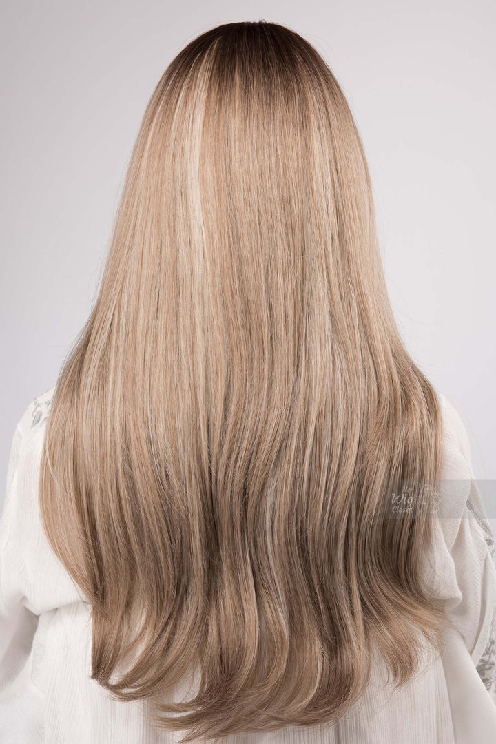 Ash Blonde Highlight Wig No Lace Middle Part Straight Wavy Bob Wig Her Wig Closet Adeline