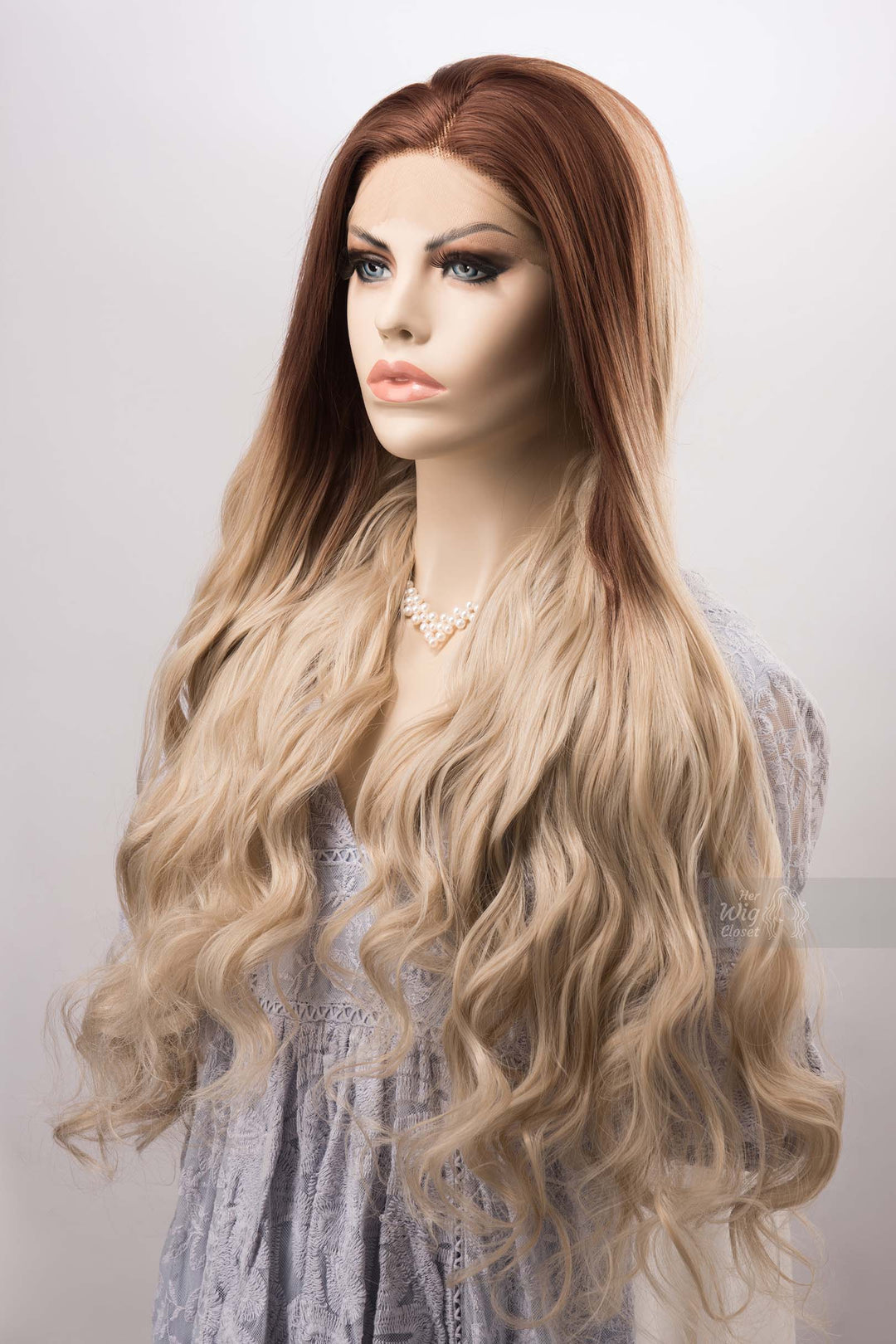 Brown Blonde Ombre Wig Lace Front Wig Synthetic Wig Aggie