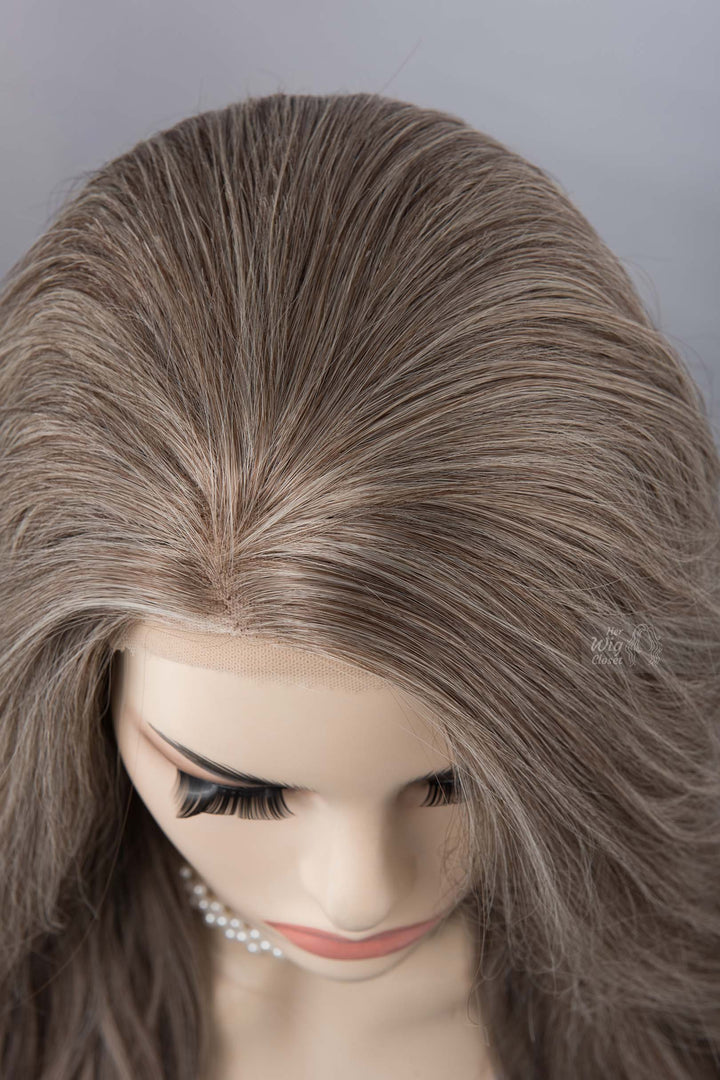 Sandy Brown Wig Ash Brown Wavy Lace Front Synthetic Wig Alvina