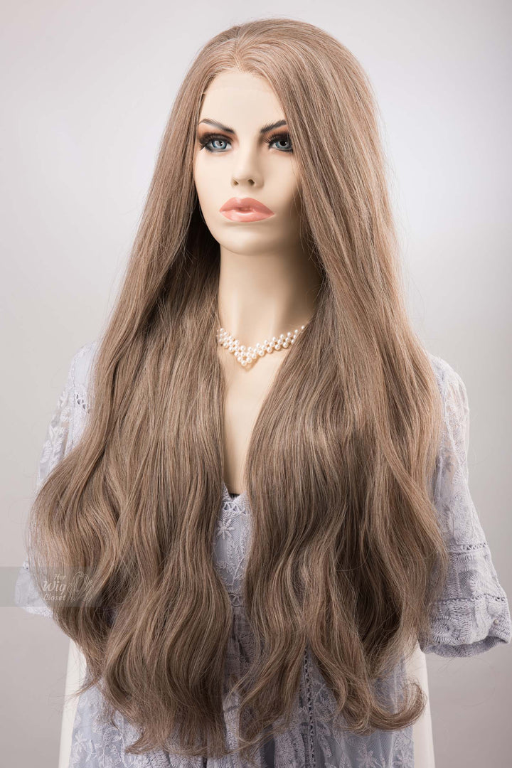 Sandy Brown Wig Ash Brown Wavy Lace Front Synthetic Wig Alvina