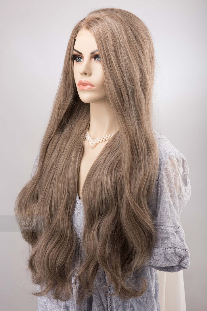 Sandy Brown Wig Ash Brown Wavy Lace Front Synthetic Wig Alvina