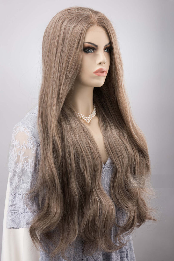 Sandy Brown Wig Ash Brown Wavy Lace Front Synthetic Wig Alvina