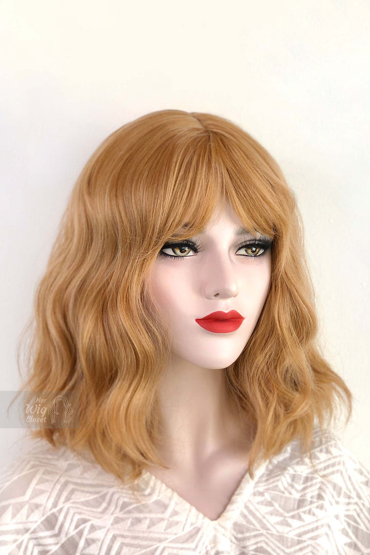 Strawberry Blonde Wavy Wig with Bangs Beth Dutton Look Wig Avery