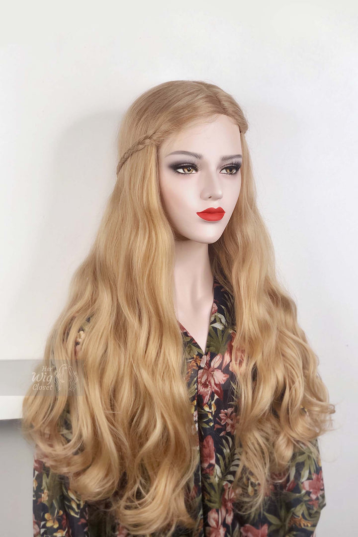 Honey Blonde Natural Wavy Long Lace Front Synthetic Wig Bianca