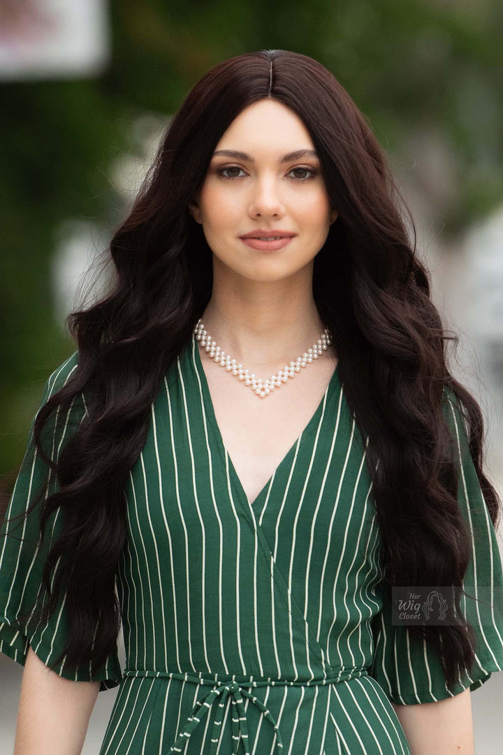 Brunette Light Brown Long Wavy Small Lace Wig Delilah