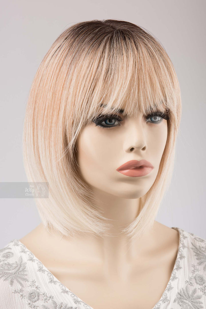 Light Blonde Peach Undertone Bob Wig with Bangs Kiana