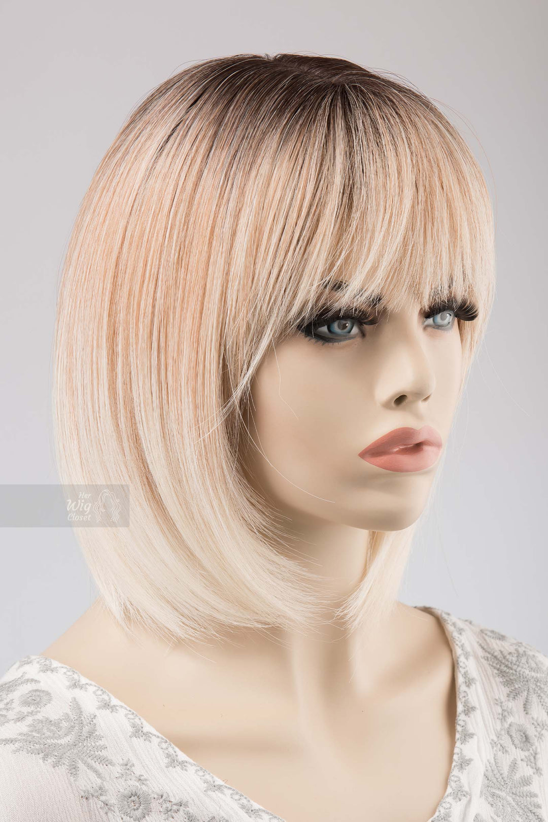 Light Blonde Peach Undertone Bob Wig with Bangs Kiana