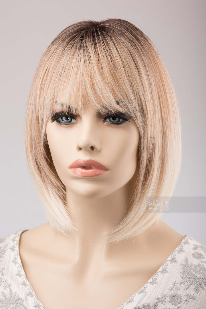 Light Blonde Peach Undertone Bob Wig with Bangs Kiana