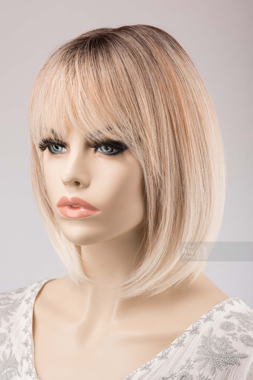 Light Blonde Peach Undertone Bob Wig with Bangs Kiana