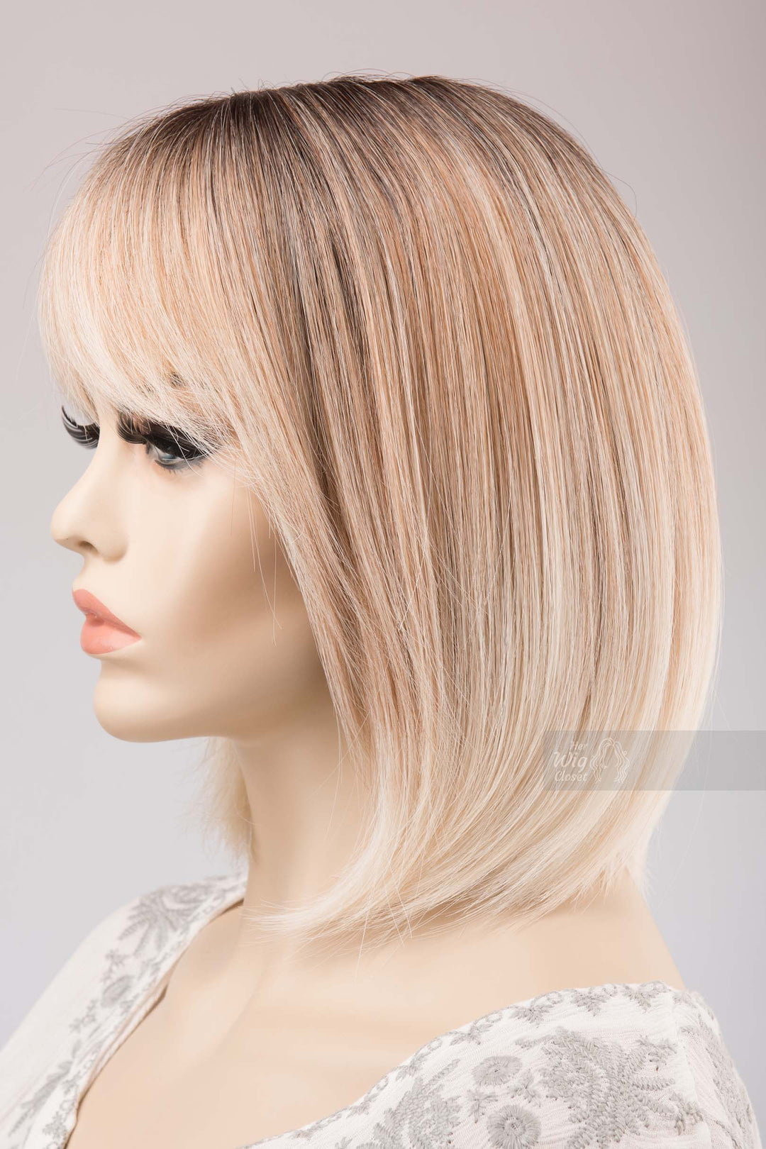 Light Blonde Peach Undertone Bob Wig with Bangs Kiana