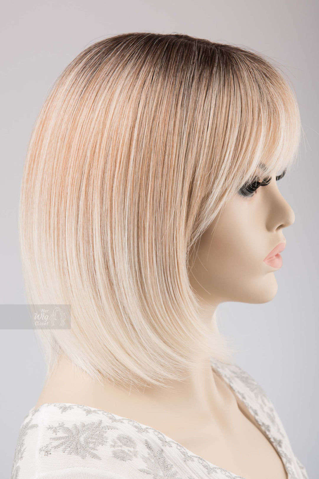 Light Blonde Peach Undertone Bob Wig with Bangs Kiana