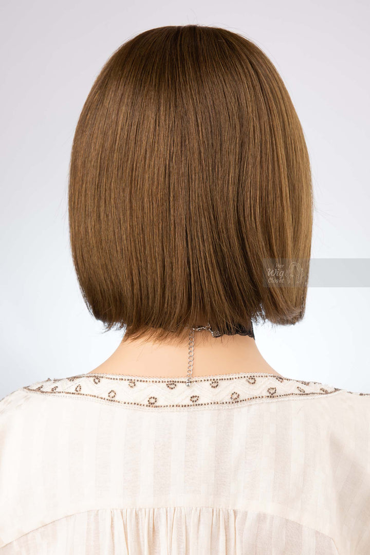 Straight Bob Cut Wig Brown Matcha Undertone Wig with Bangs