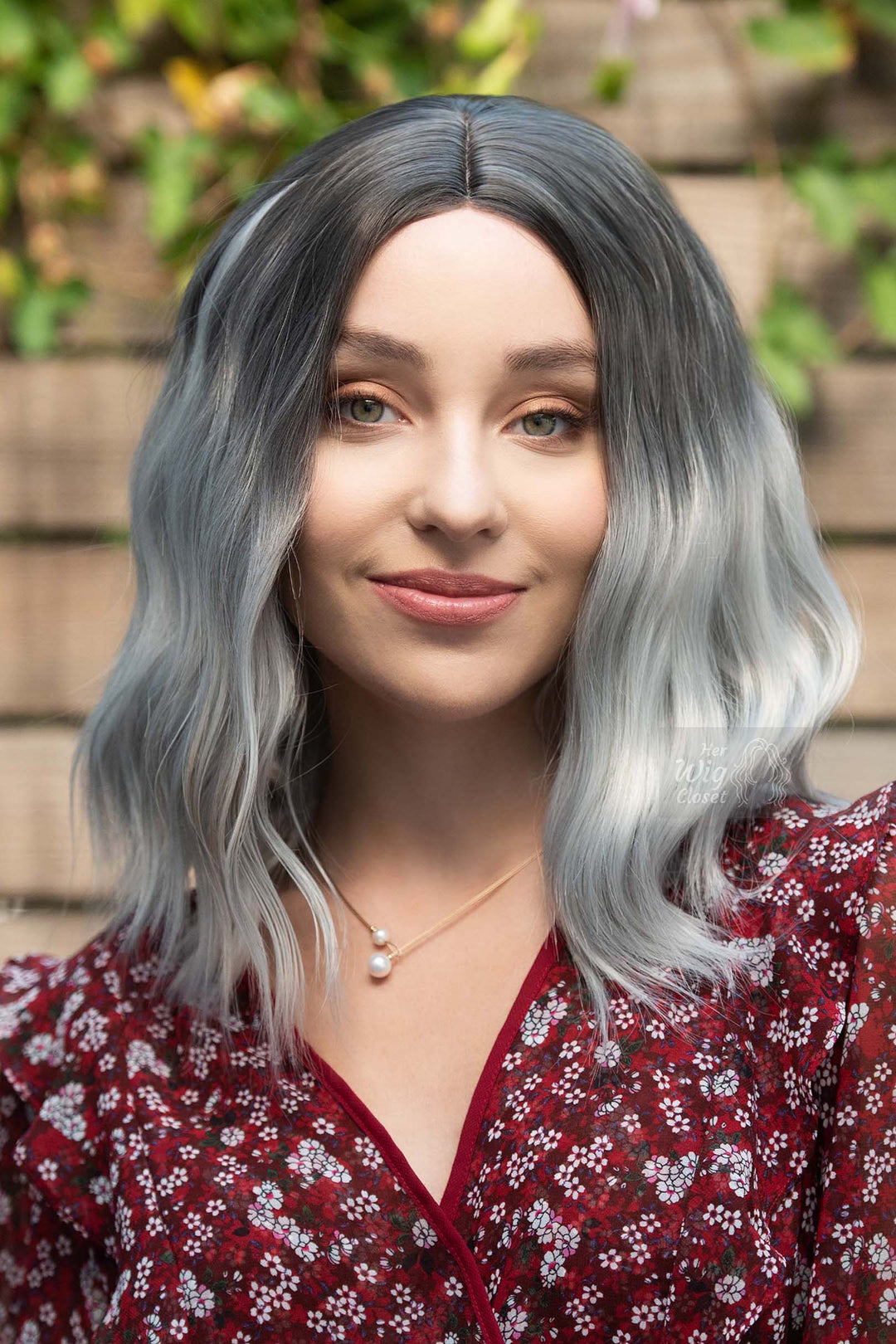 Grey Silver Ombre Wavy Small Lace Wig Maya