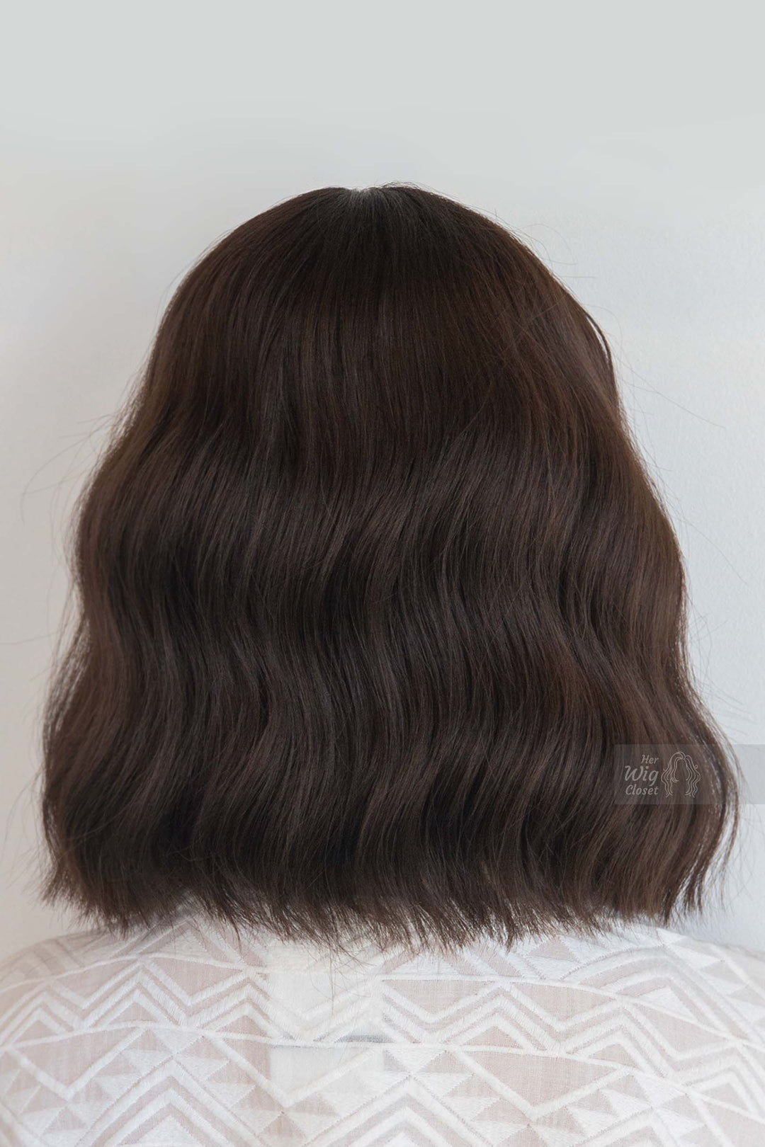 Brunette Wavy Synthetic Bob Wig with Bangs Mila