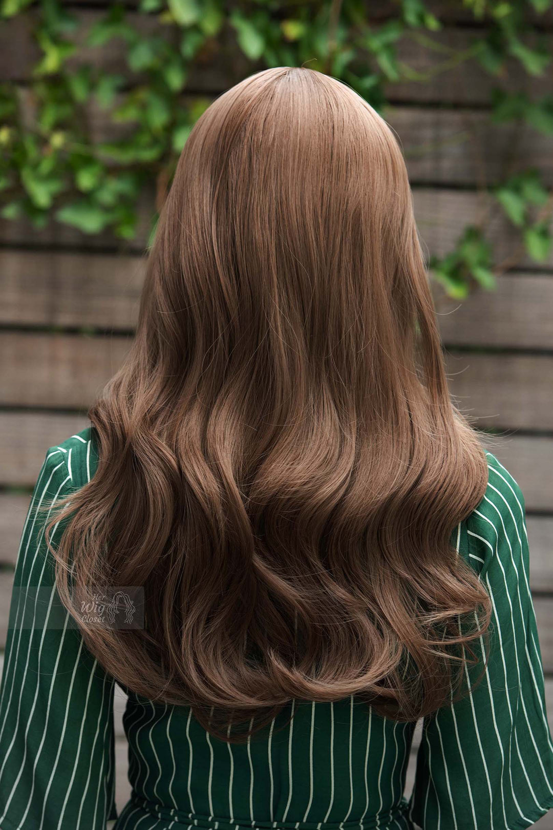 Chestnut Brown Wavy Synthetic Wig with Bangs Sadie