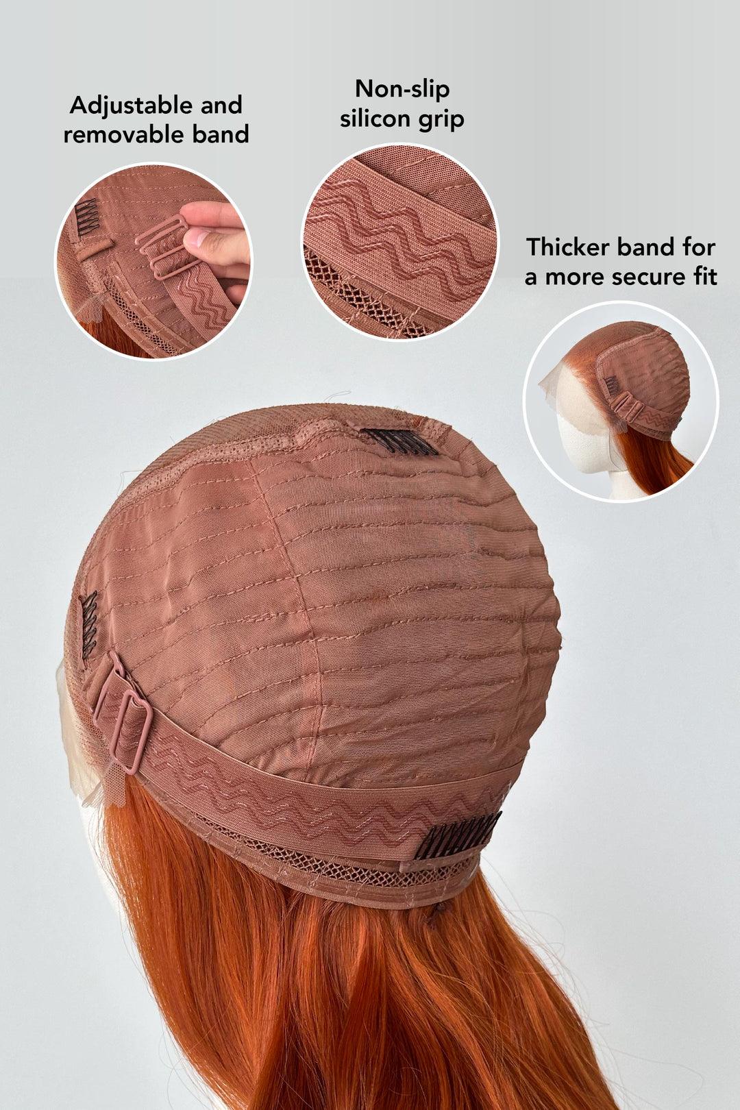 Auburn Ginger Red Wavy Lace Front Wig Robin