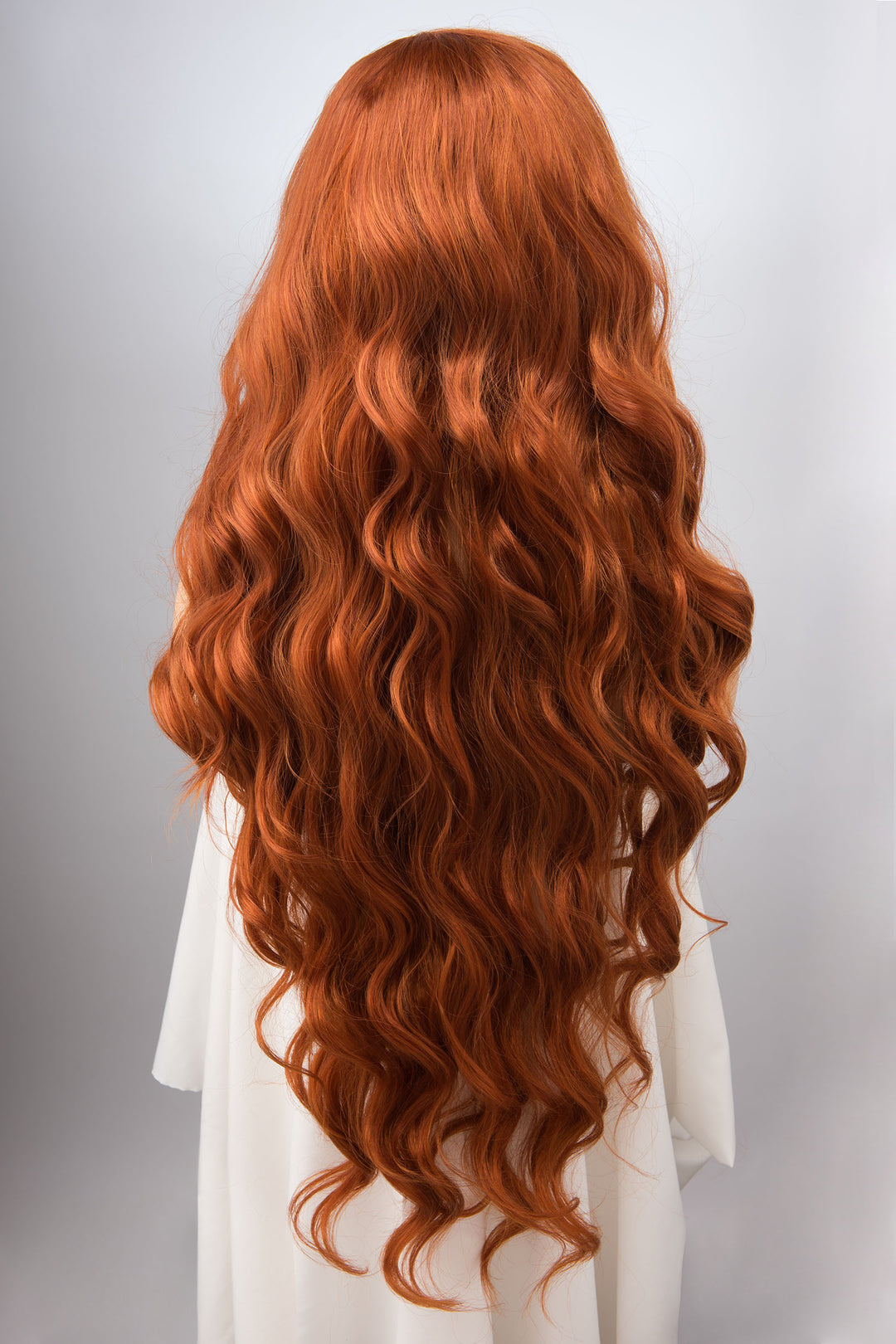 Ginger Red Head Wavy Lace Top Synthetic Wig Rooney