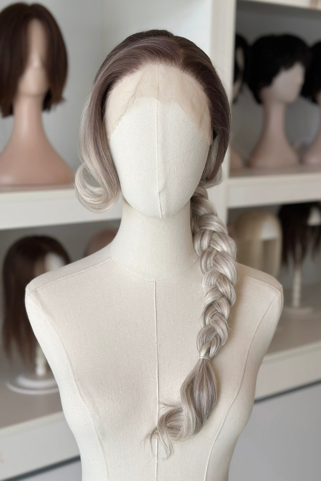 Dark Roots Silver Ombre Wavy Large Lace Front Wig Fourth Wing Cosplay Sorrengail
