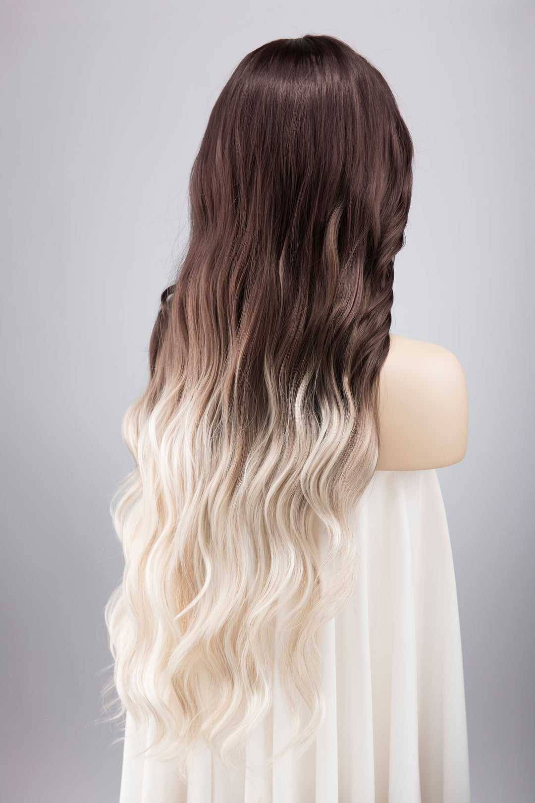 Dark Roots Silver Ombre Wavy Large Lace Front Wig Fourth Wing Cosplay Sorrengail
