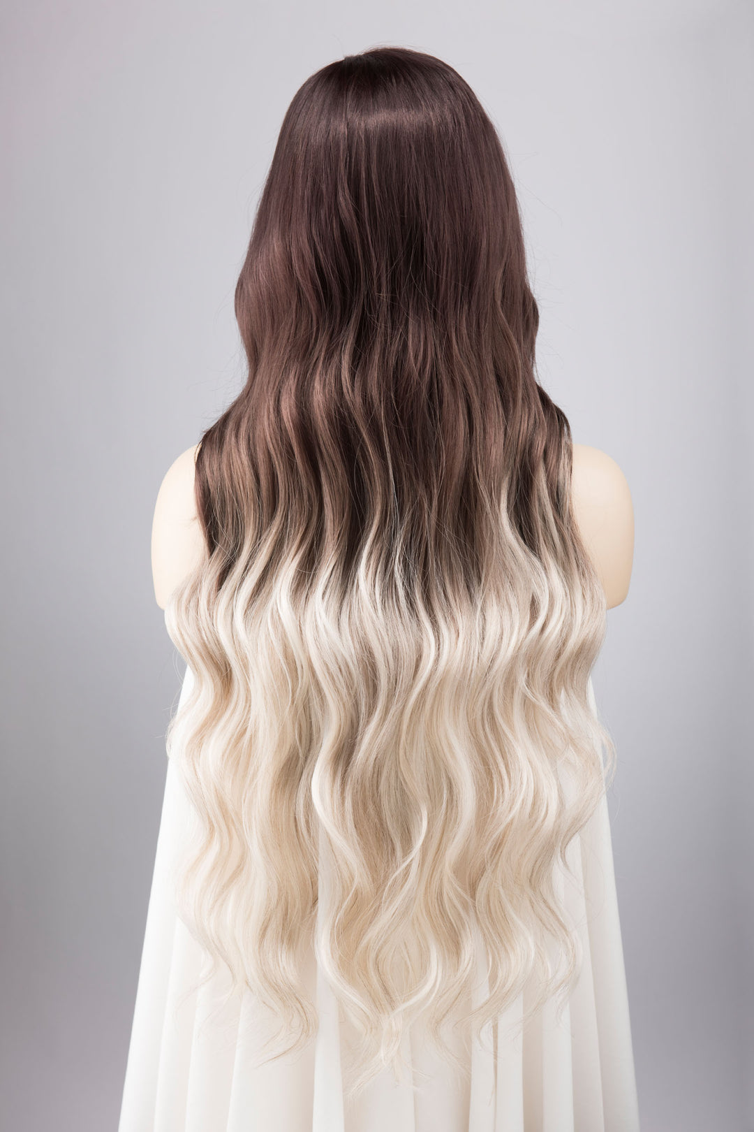 Dark Roots Silver Ombre Wavy Large Lace Front Wig Fourth Wing Cosplay Sorrengail