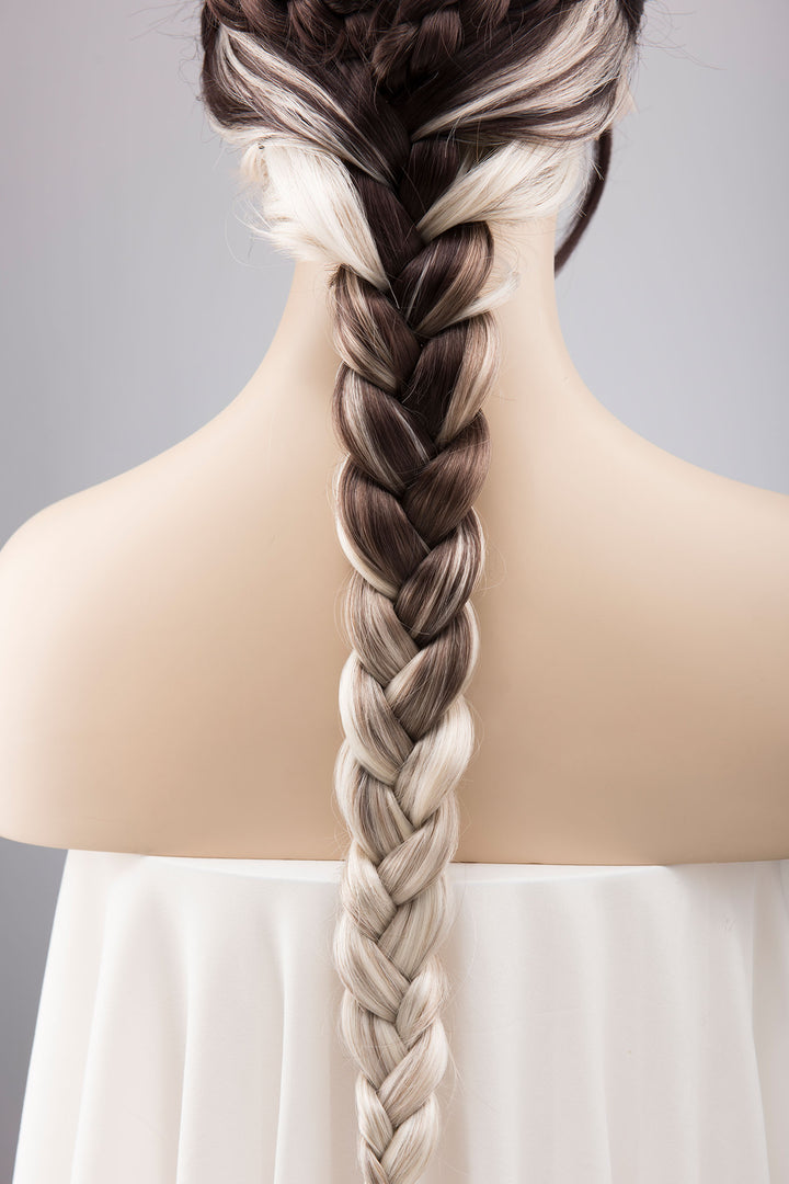 Dark Roots Silver Ombre Wavy Large Lace Front Wig Fourth Wing Cosplay Sorrengail