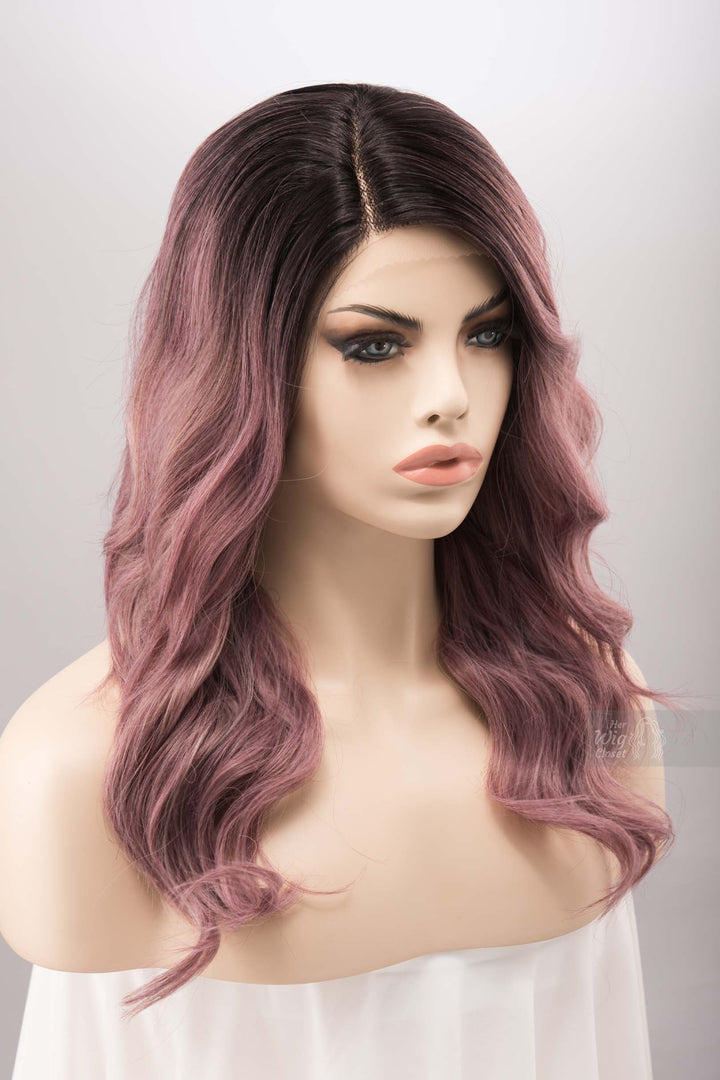 Dusty Mauve Wig Dark Blush Pink Deep T Part Lace Front Wig Vinca
