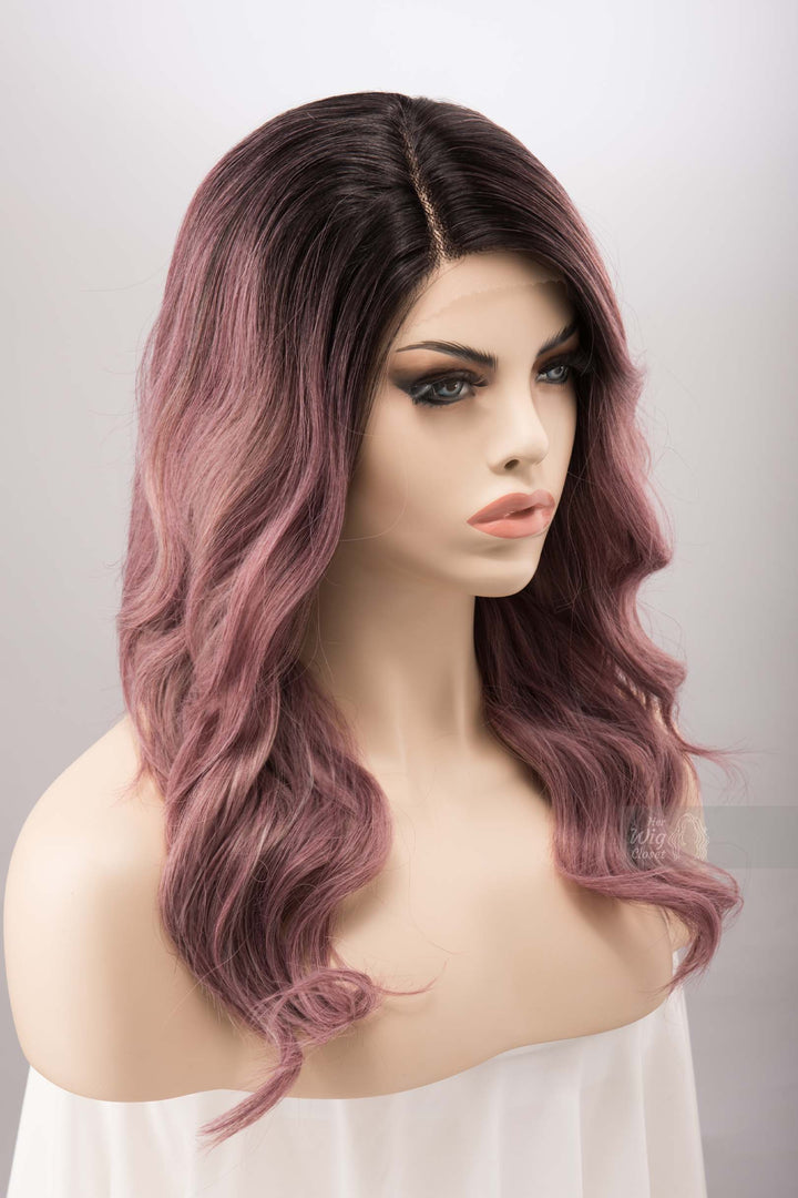 Dusty Mauve Wig Dark Blush Pink Deep T Part Lace Front Wig Vinca