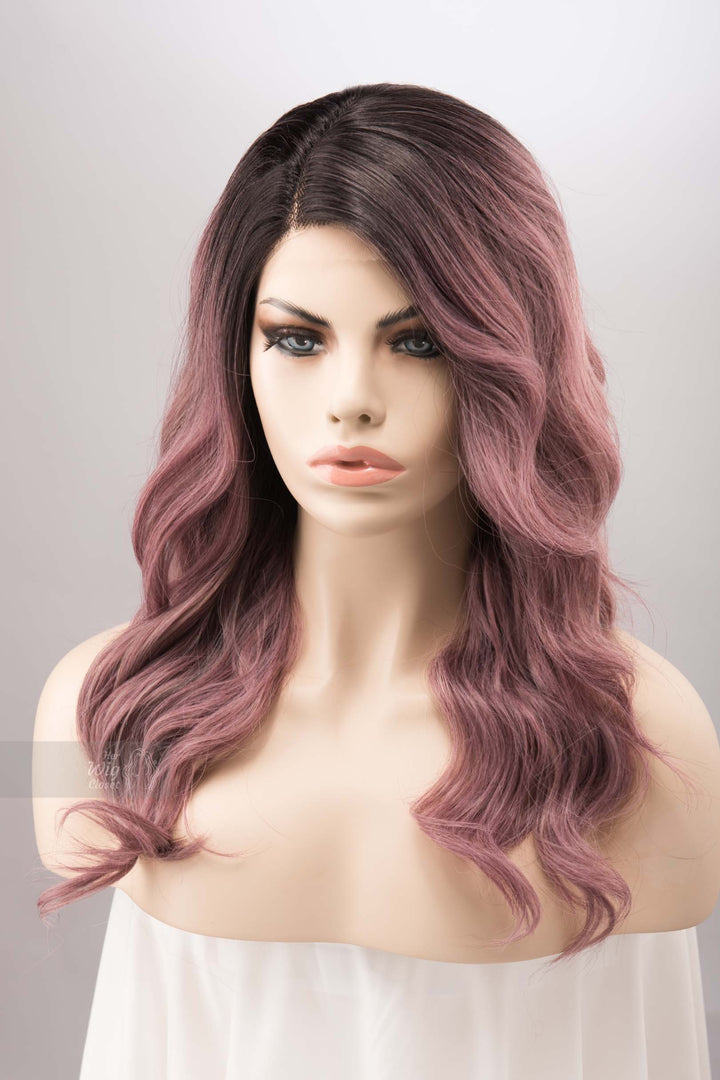 Dusty Mauve Wig Dark Blush Pink Deep T Part Lace Front Wig Vinca