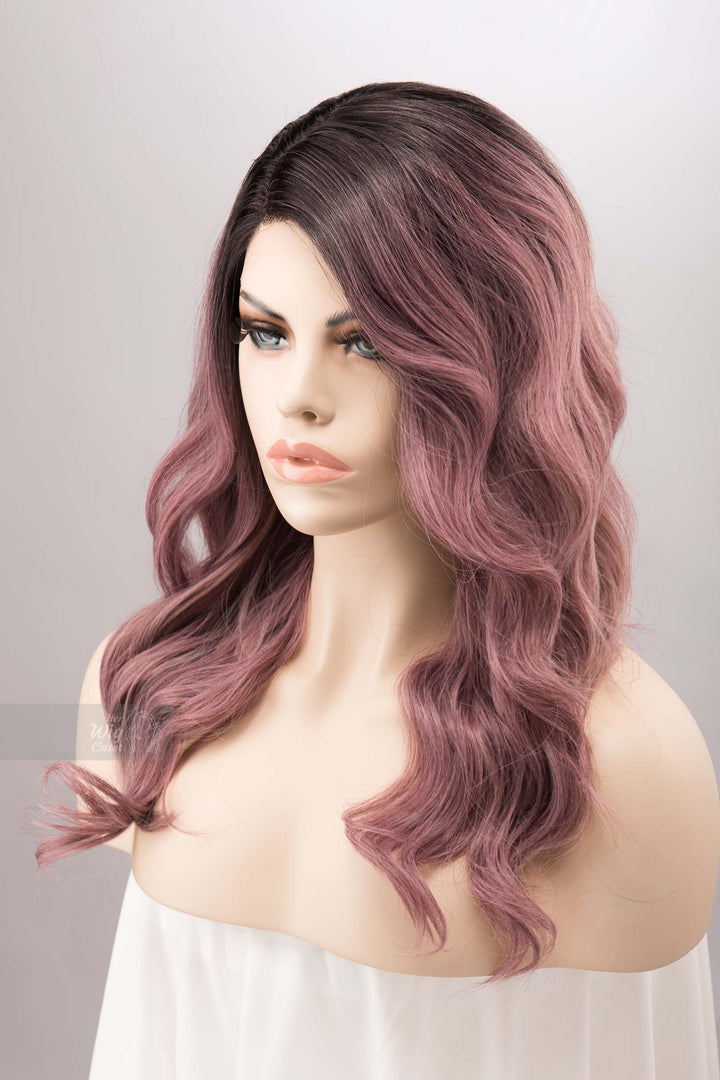 Dusty Mauve Wig Dark Blush Pink Deep T Part Lace Front Wig Vinca