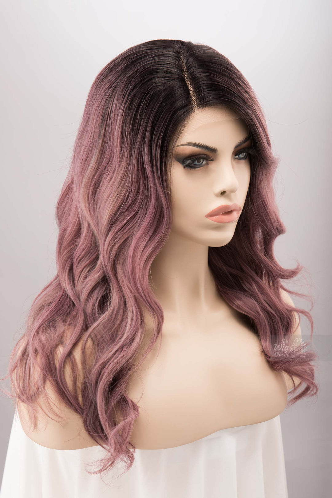 Dusty Mauve Wig Dark Blush Pink Deep T Part Lace Front Wig Vinca