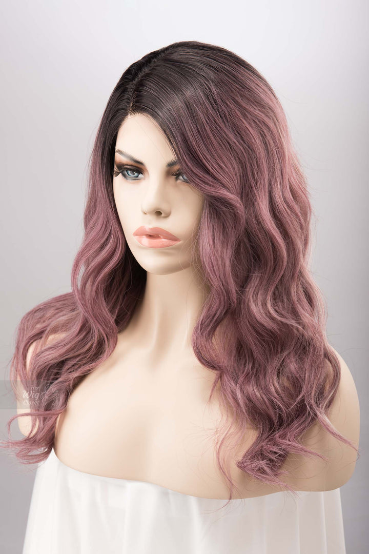 Dusty Mauve Wig Dark Blush Pink Deep T Part Lace Front Wig Vinca