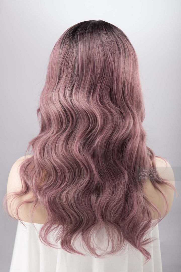 Dusty Mauve Wig Dark Blush Pink Deep T Part Lace Front Wig Vinca