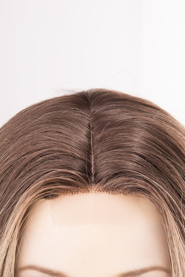 Dark Roots Creamy Blonde Natural Ombre Wavy Lace Front Wig Virginia Elle Look