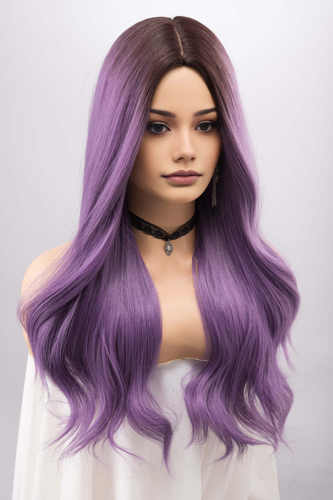 Ombre Purple Long Wavy Violet Color Wig Yolanda